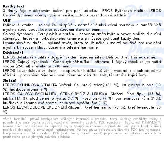 Leros Děkuji za krásný školní rok čaj 3x20sáčků - popis