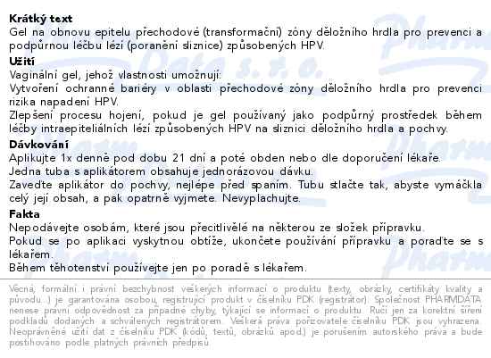 Papilocare vaginální gel 21x5ml - popis