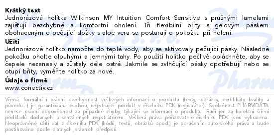Wilkinson My Intuition Comfort Sensitive jednorázové 8+4ks - popis