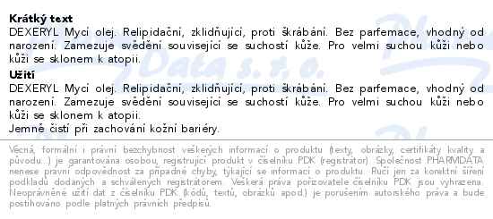 Dexeryl mycí olej 1000 ml - popis