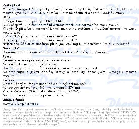 Mollers Omega-3 želé rybičky příchuť Cola 45 žvýkacích tablet - popis