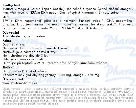 Mollers Omega-3 Cardio 60 kapslí - popis