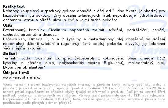 Dermedic Cicatopy krémový koupelový a sprchový gel 300ml - popis