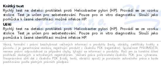 All Test Helicobacter pylori rychlý antigenní test 1ks - popis