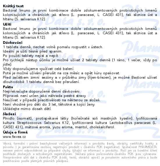 Favea Bactoral Imuno 10 tablet 2+1 - popis