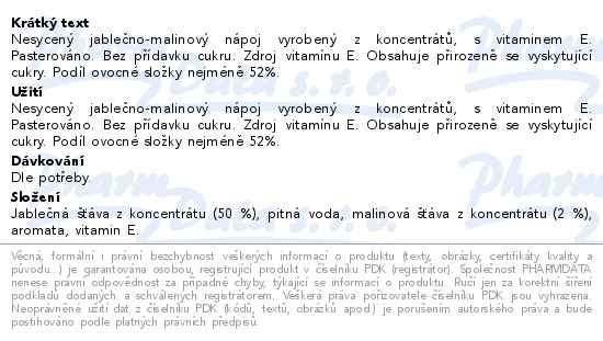 Kubík play voda&ovoce jablko-malina 400ml - popis
