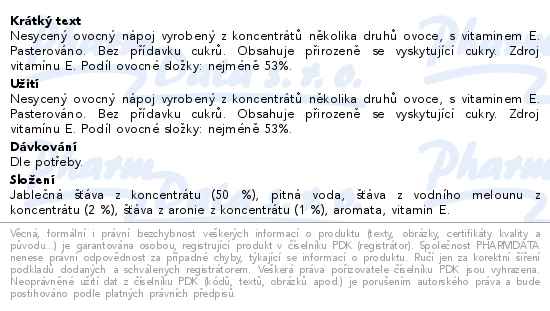 Kubík play voda&ovoce jablko-meloun-aronie 400ml - popis