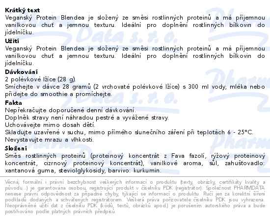 Blendea Vegan Protein Creamy vanilka 400g - popis