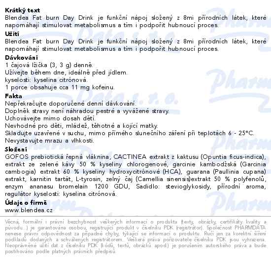 Blendea Fatburn Day Drink broskev 100g - popis