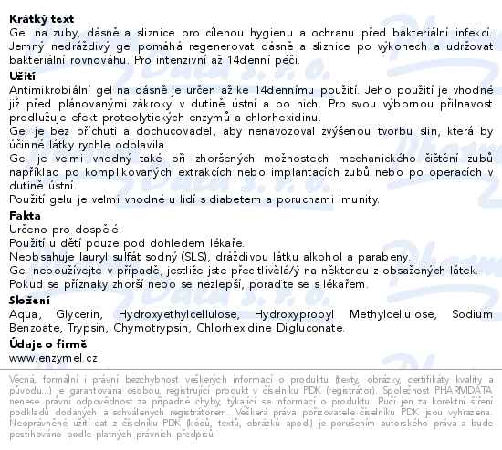Enzymel Profi 140 antimikrobiální gel na dásně a sliznice 30ml - popis