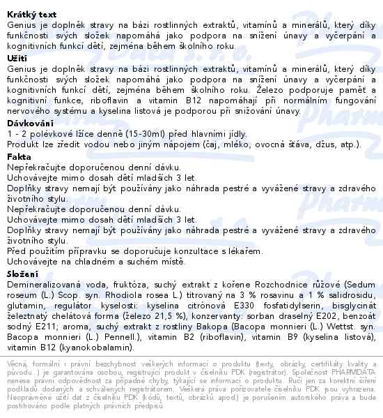 Genius 200ml Pharmalife - popis