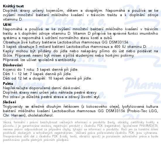 Active Flora baby+D3 5ml - popis