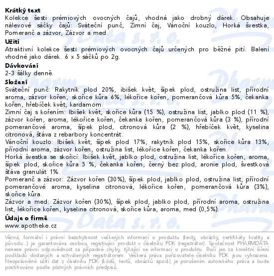 Apotheke kolekce prémiových čajů Zimní kouzlo 30x2g NEW 2025 - popis
