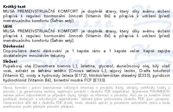 Musa Premenstruační komfort 60 kapslí - popis