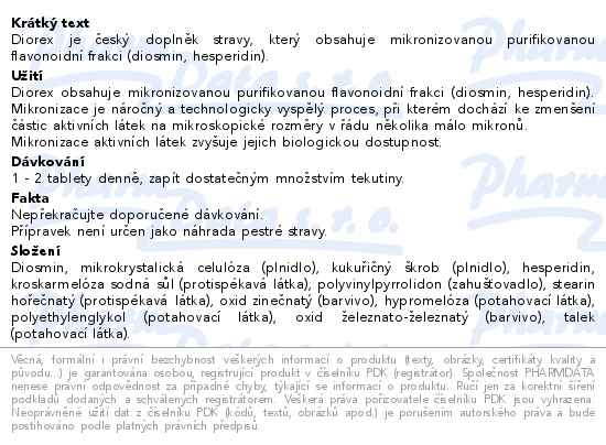 Diorex 60 tablet - popis