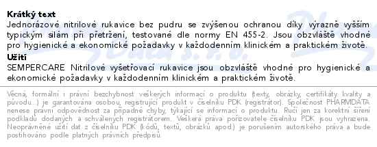 Rukavice vyšetřovací Sempermed Nitril nepudrové M/100ks - popis