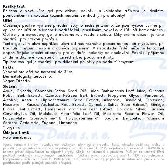 Annabis Balcann gel 75ml - popis
