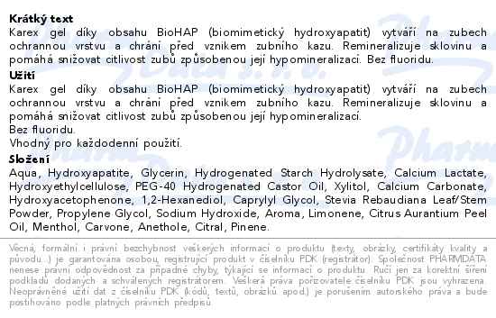 Karex gel na ochranu zubů 50ml - popis