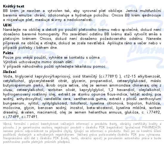 Oncos BB krém odstín 01 40ml - popis
