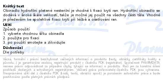 Hartmann Hydrofilní neelastické obinadlo 10cmx5m 1ks - popis