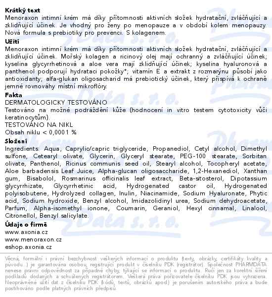 Menoraxon intimní krém 50ml - popis