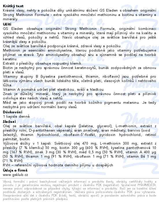 GS Eladen 90+20 kapslí zdarma - popis