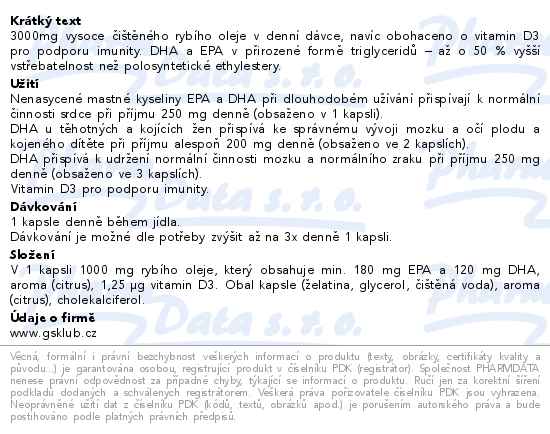 GS Omega 3 citrus 3000mg 100+60 kapslí zdarma - popis