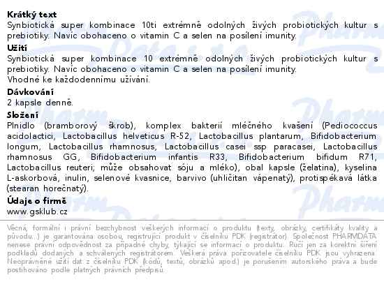 GS Probiotic Strong 60+30 kapslí zdarma - popis