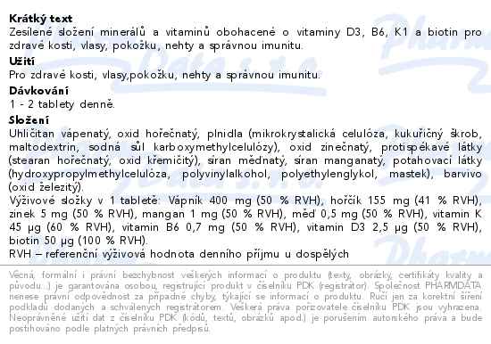 GS Vápník Hořčík Zinek 130+10 tablet zdarma - popis