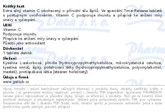 GS Vitamin C 1000mg se šípky 100+30 tablet zdarma - popis