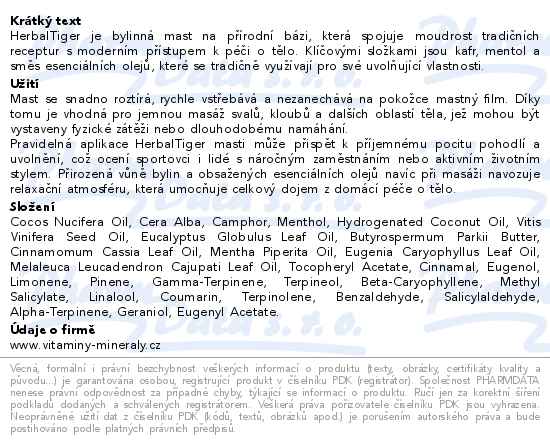 VitaHarmony HerbalTiger 25ml - popis