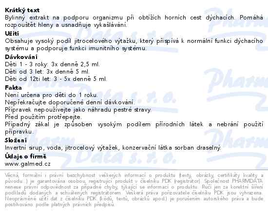 Jitrocelový extrakt 310g Galmed - popis