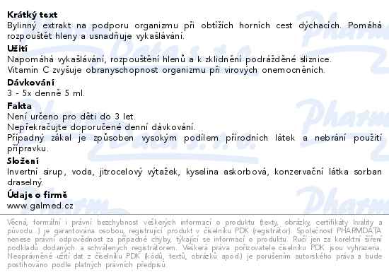 Jitrocelový extrakt s vitamínem C 310g Galmed - popis