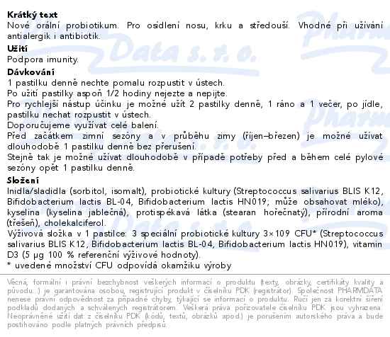 GS Bacto 3 pastilky 20 - popis