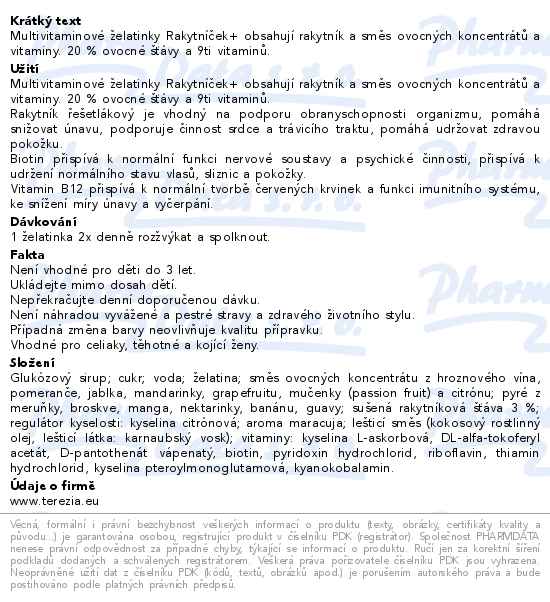 Rakytníček+ želatinky s rakytníkem 50ks Vesmír kufřík - popis