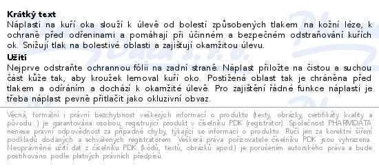 Hansaplast náplast na kuří oka 8ks - popis
