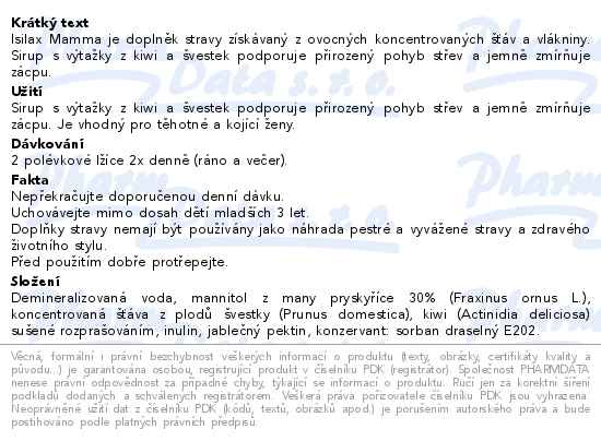 Isilax Mamma 200ml Pharmalife - popis