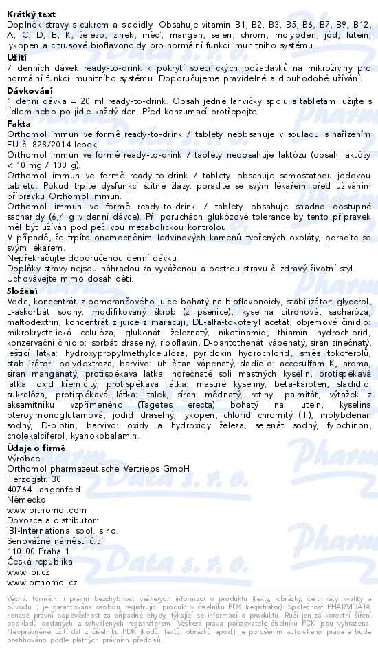 Orthomol Immun 7 denních dávek - popis