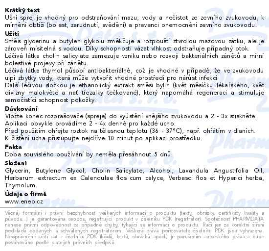 Otic Solution ušní sprej 10ml ENEO - popis