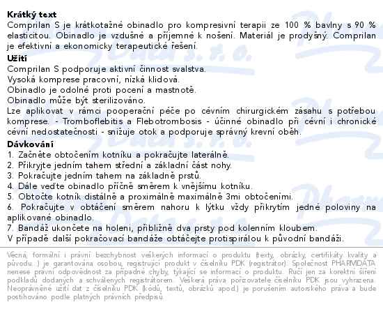 Comprilan S 10cmx5m krátkotažné obinadlo kompresivní terapeutické 10ks - popis