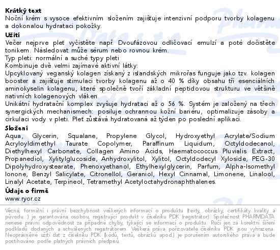 Ryor Noční krém Kolagen+ 50ml - popis
