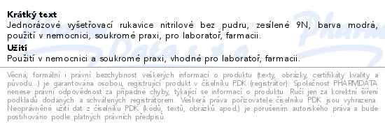 Rukavice vyšetřovací Sempermed safe nitrile nepudrové vel.S 100ks - popis