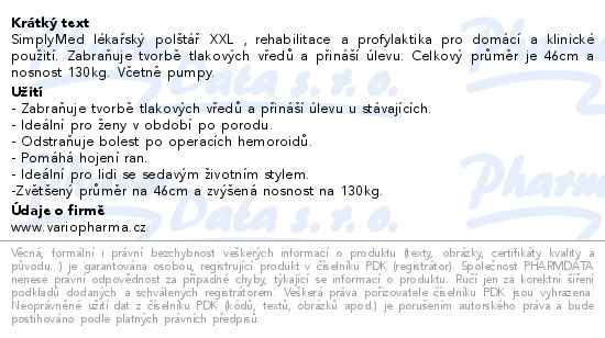 SimplyMed Lékařský vzduchový polštář XXL 1ks - popis