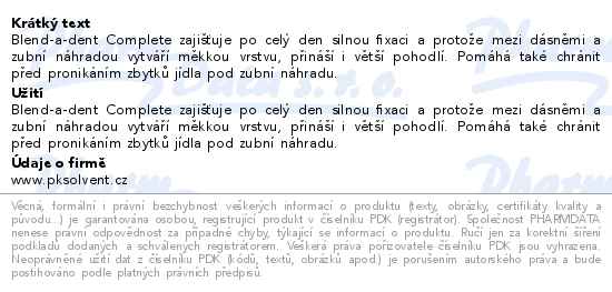 Blend-a-dent Complete Strong Hold Fresh fixační krém 47g - popis