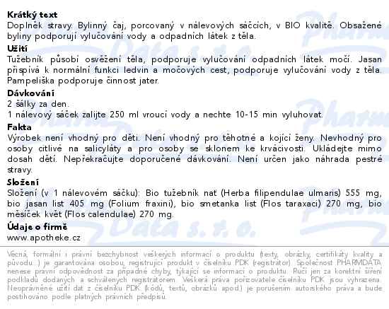 Apotheke BIO Odkyselení s měsíčkem čaj 20 sáčků - popis