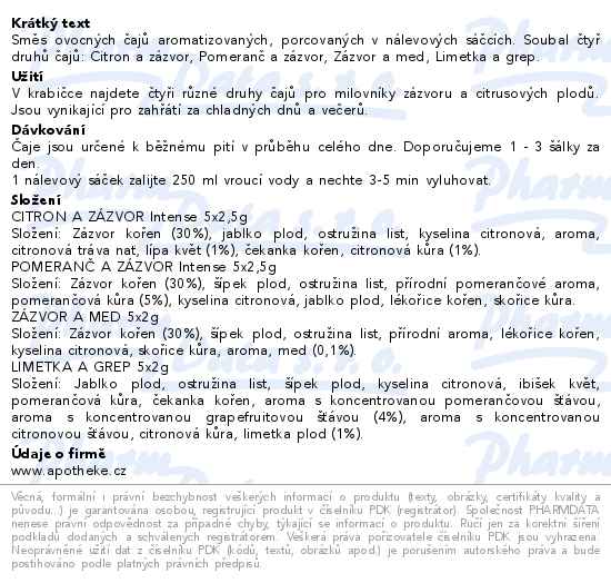 Apotheke Premier Zázvorovo citrusové čaje 4v1 20 sáčků - popis