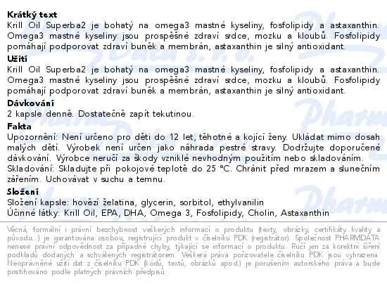 Krill Oil 600mg Superba2 60kapslí - popis