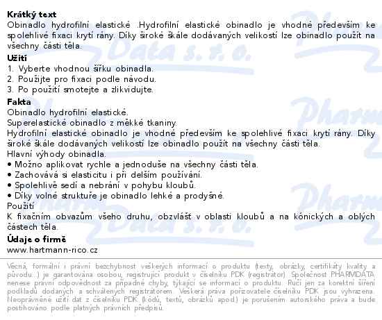 Hartmann Hydrofilní elastické obinadlo 8cmx4m 1ks - popis