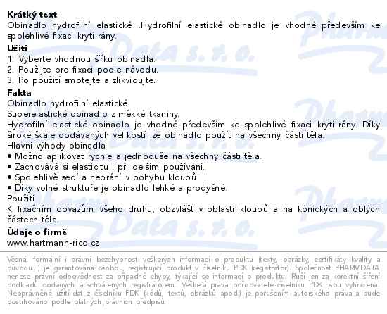 Hartmann Hydrofilní elastické obinadlo 6cmx4m 1ks - popis