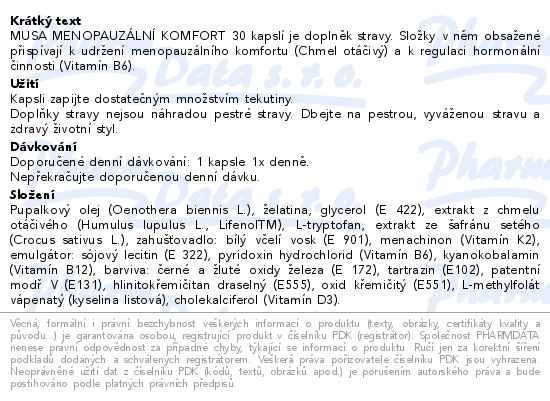 Musa Menopauzální komfort 30 kapslí - popis